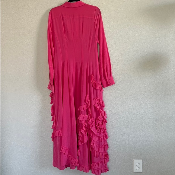 Ulla Johnson Vibrant Pink Ruffle Maxi Dress - Picture 6 of 13